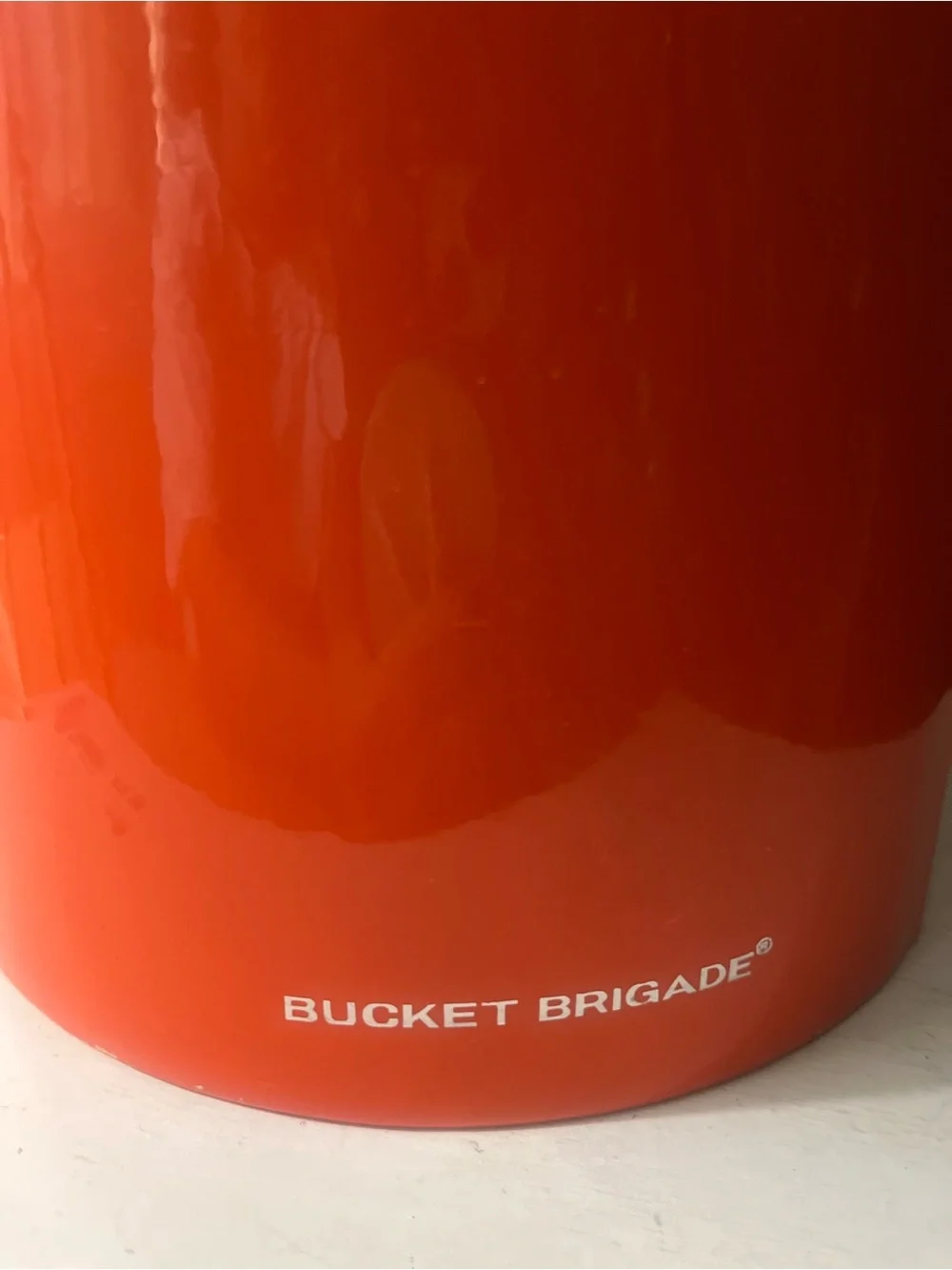 Vintage Orange Ice Bucket by bucket brigade